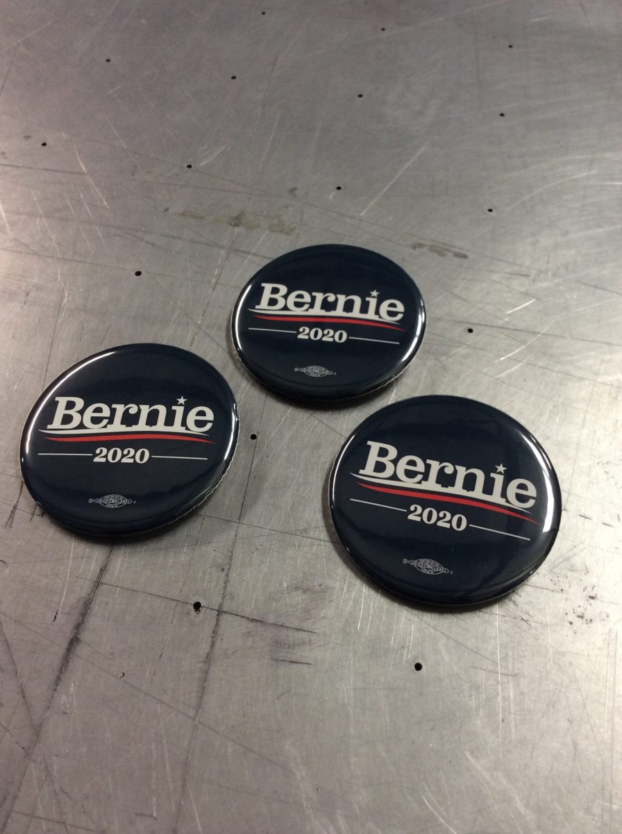 large scale production of union made buttons for union supporting political candidates and more.